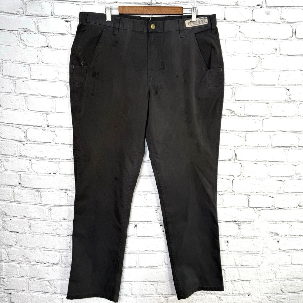 Carhartt Bicomponent Relaxed Canvas Work Pants 38x32 Gray Distressed 74533-33 *C